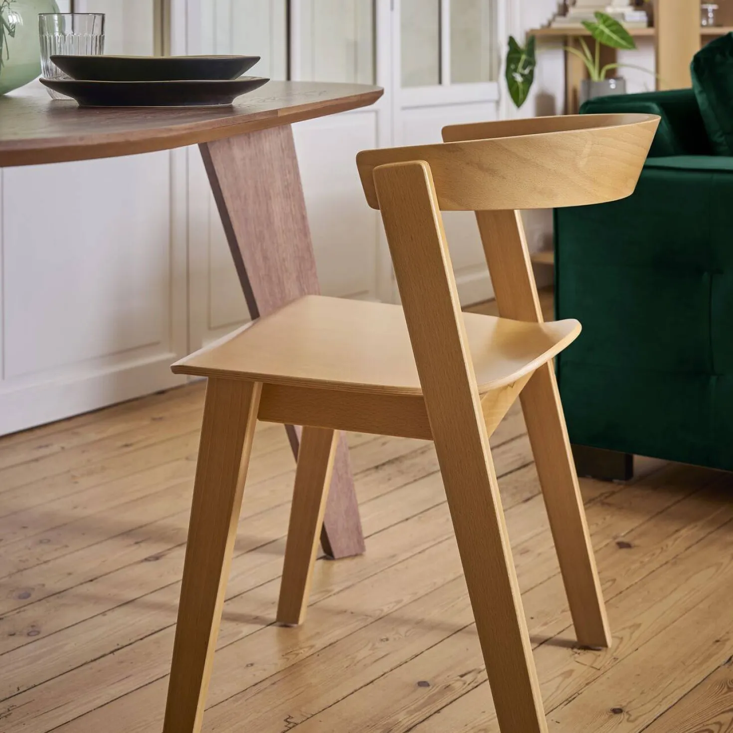 Lot de 2 chaises bois massif Teva