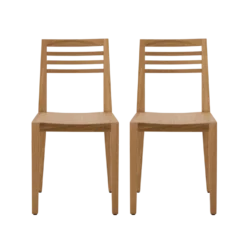 Lot de 2 chaises chêne massif Canelle