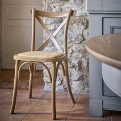 Lot de 2 chaises chêne massif et cannage Sophie