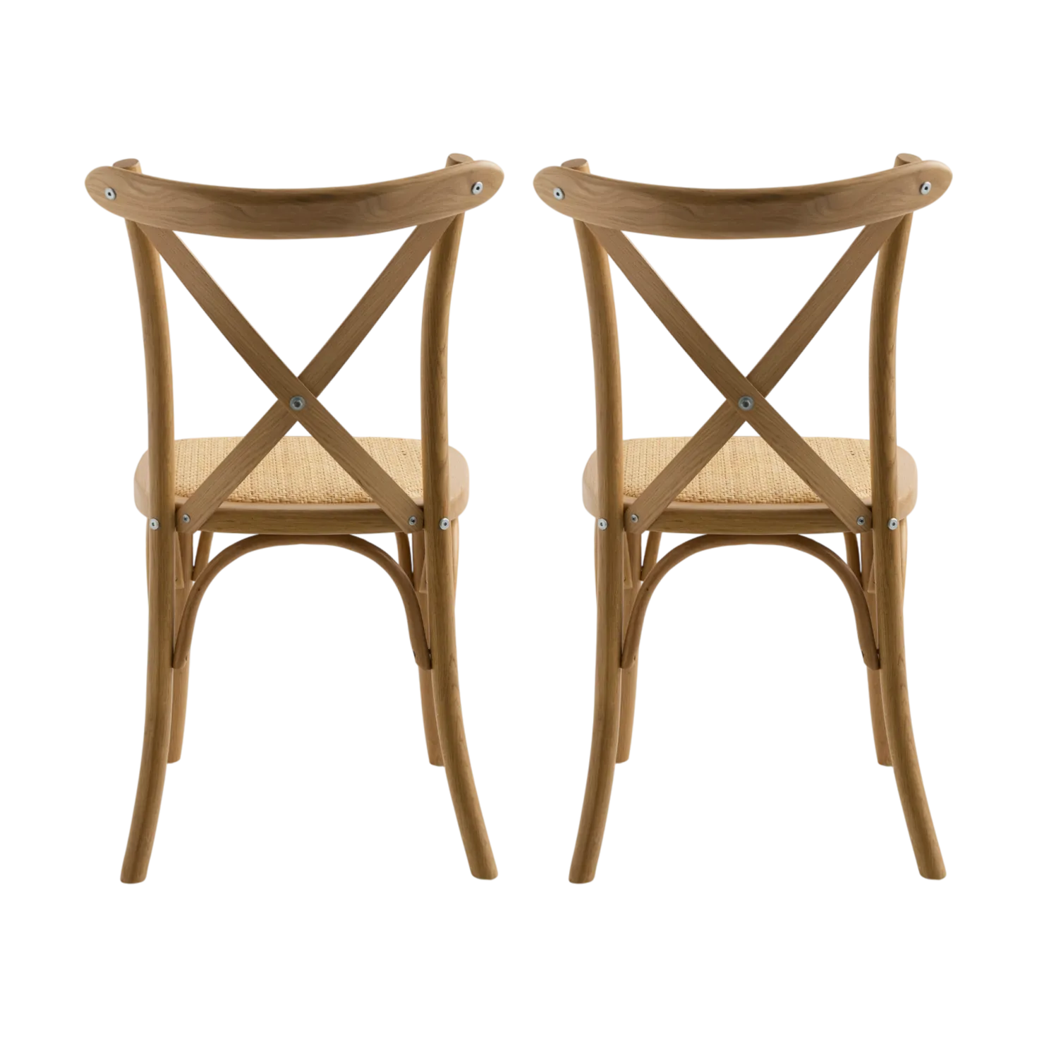 Lot de 2 chaises chêne massif et cannage Sophie
