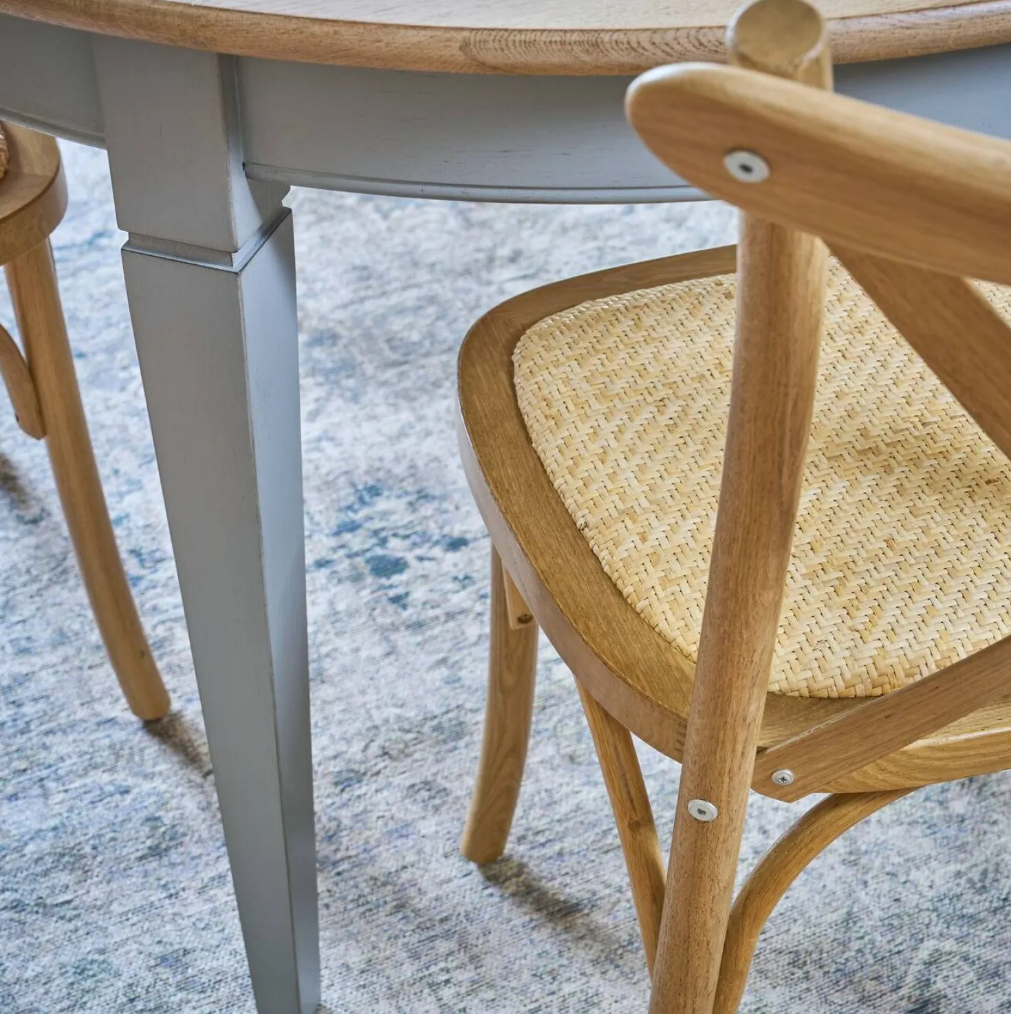 Lot de 2 chaises chêne massif et cannage Sophie