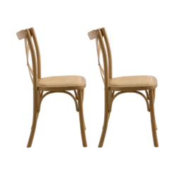 Lot de 2 chaises chêne massif et cannage Sophie