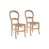 Lot de 2 chaises chêne massif et paille Cléa