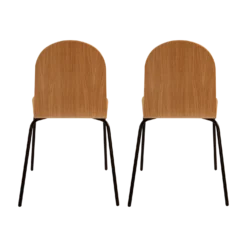 Lot de 2 chaises chêne Riaz