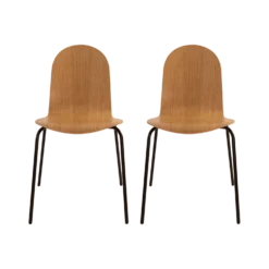Lot de 2 chaises chêne Riaz
