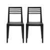 Lot de 2 chaises noires chêne massif Canelle