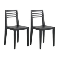 Lot de 2 chaises noires chêne massif Canelle