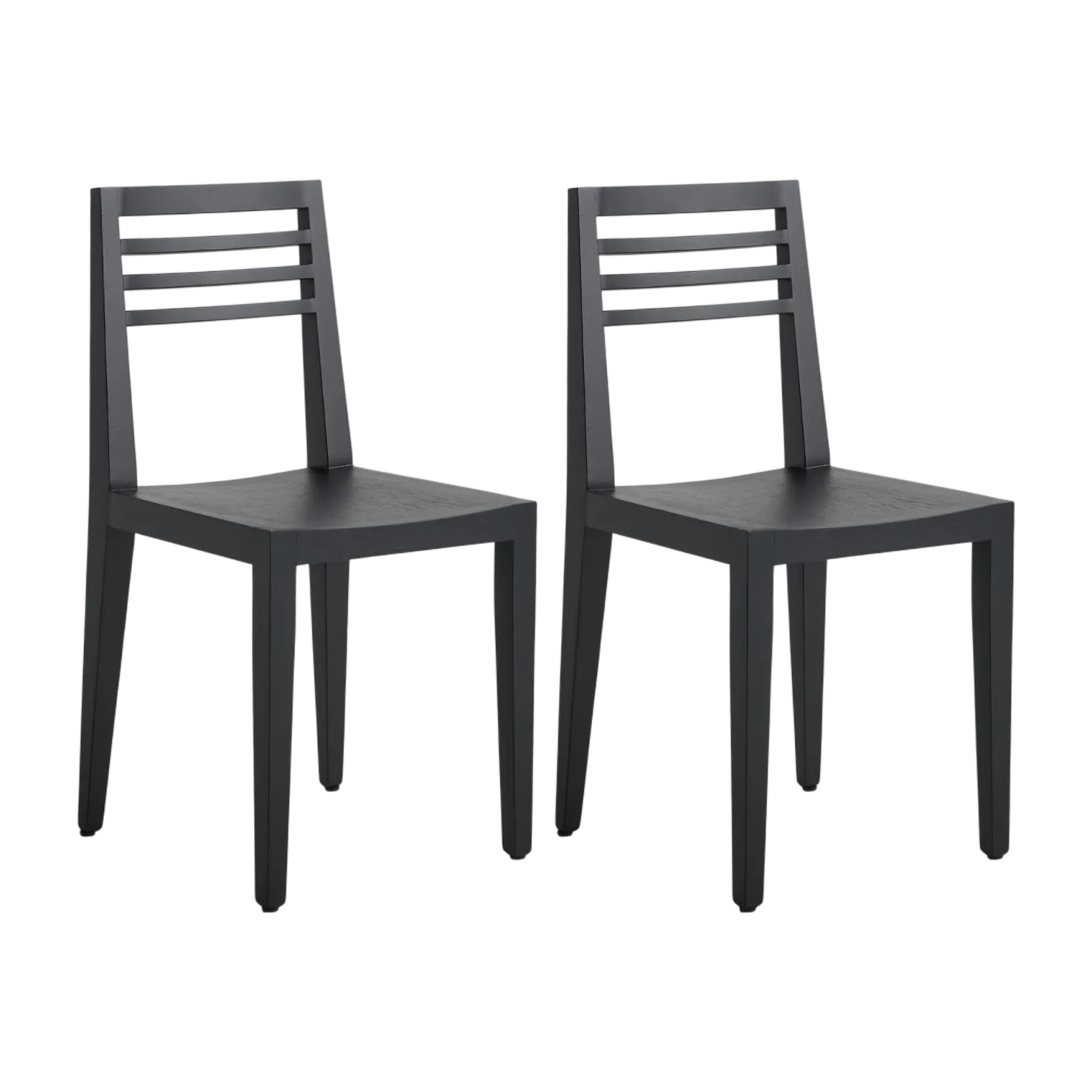 Lot de 2 chaises noires chêne massif Canelle
