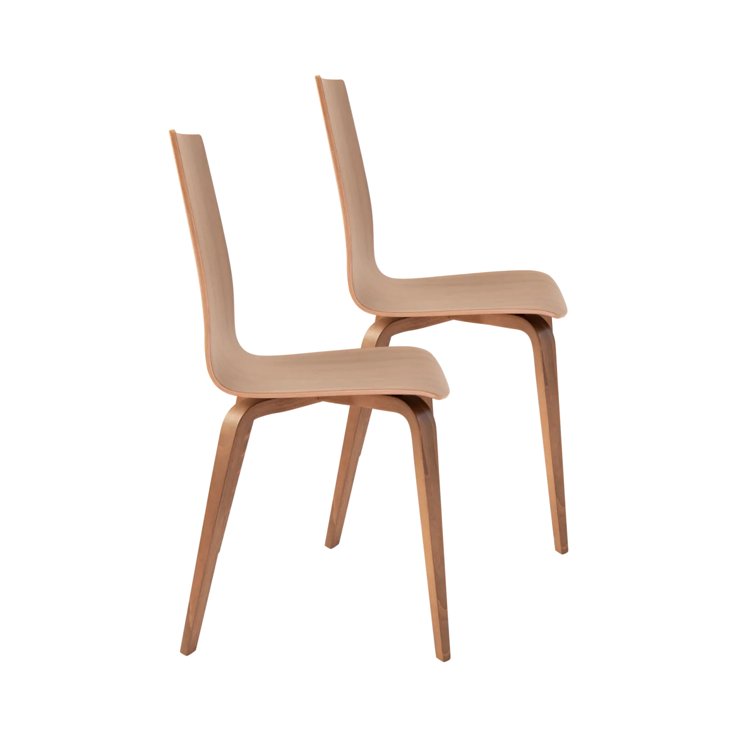 Lot de 2 chaises noyer Reda