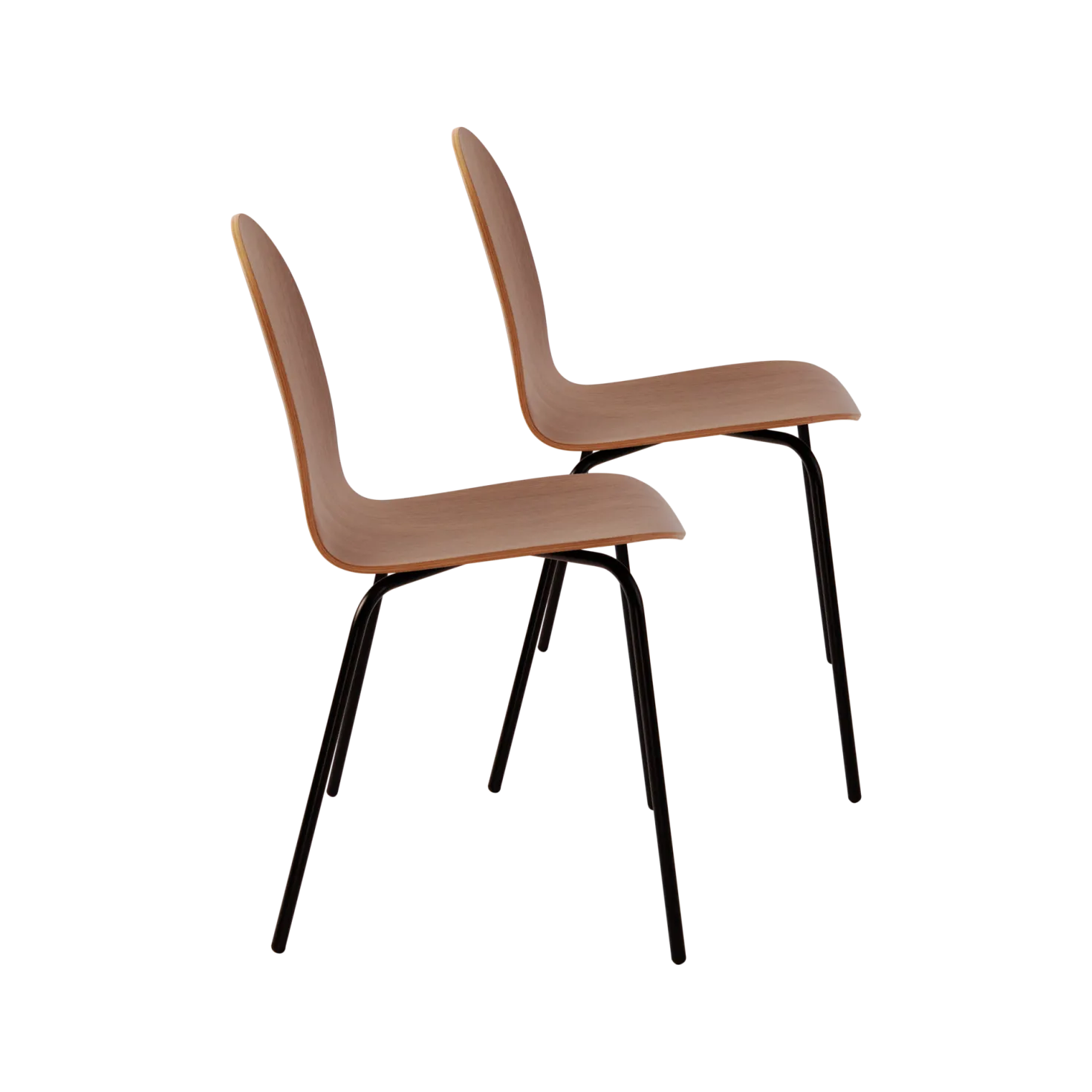 Lot de 2 chaises noyer Riaz
