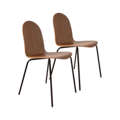 Lot de 2 chaises noyer Riaz