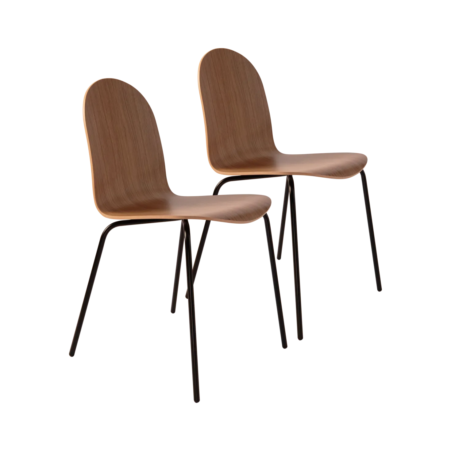Lot de 2 chaises noyer Riaz
