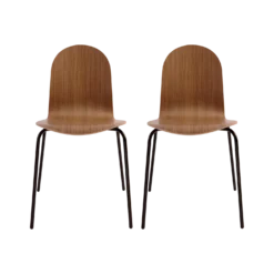Lot de 2 chaises noyer Riaz