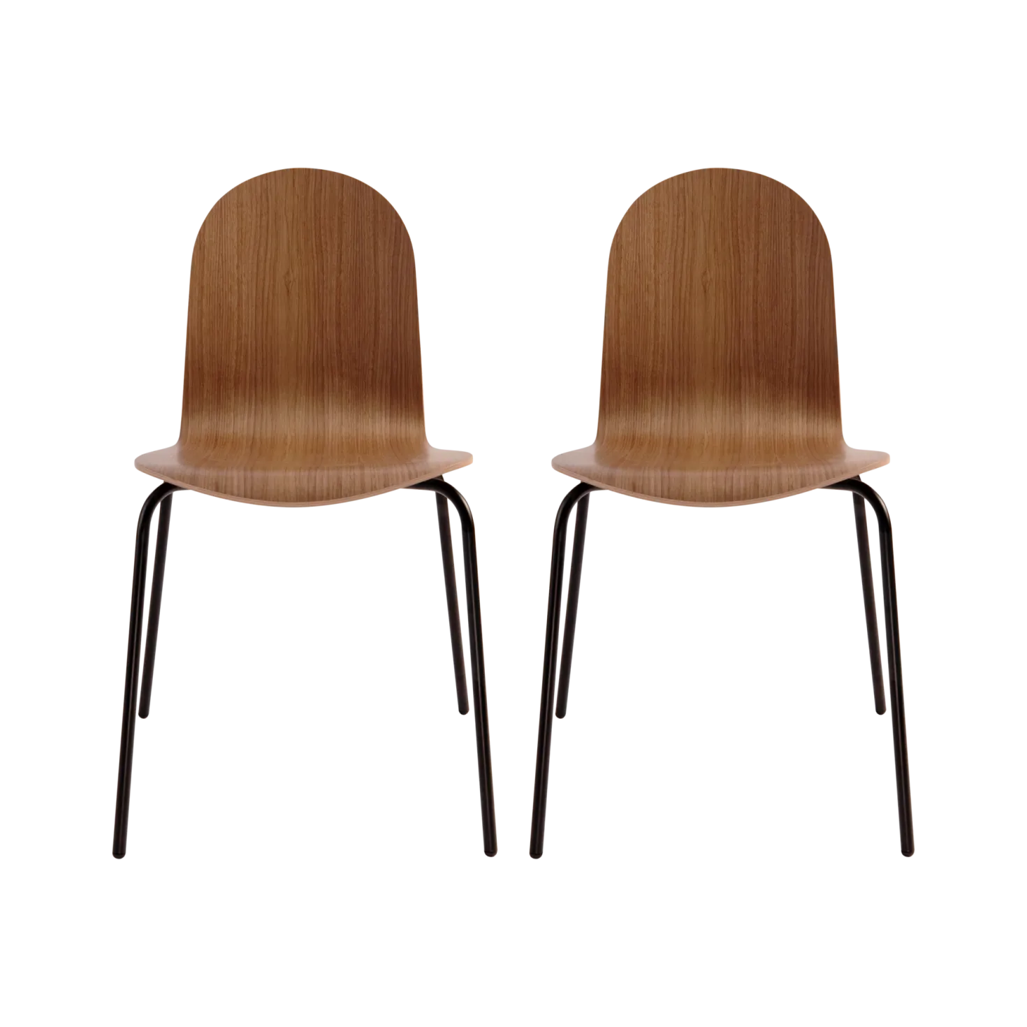 Lot de 2 chaises noyer Riaz