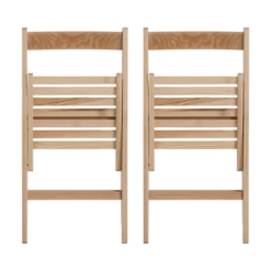 Lot de 2 chaises pliantes bois massif Selena