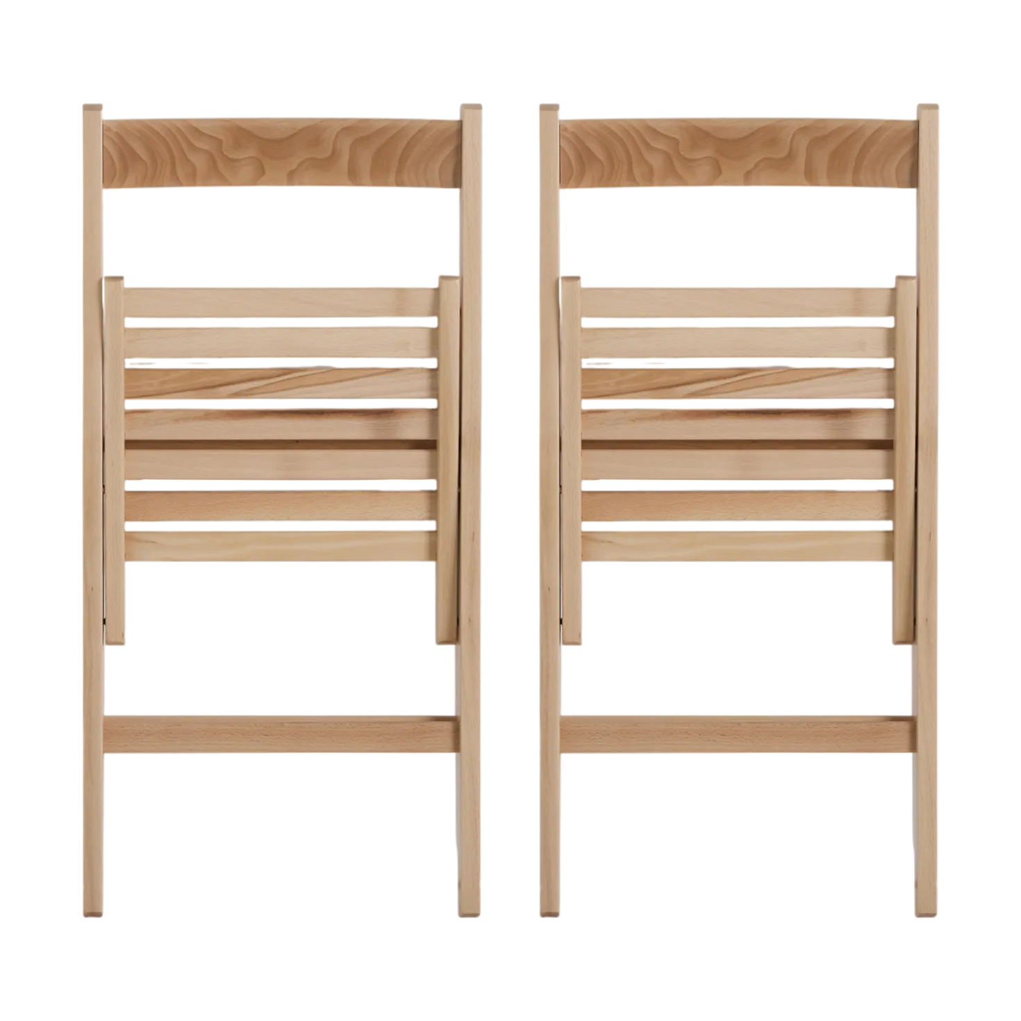 Lot de 2 chaises pliantes bois massif Selena