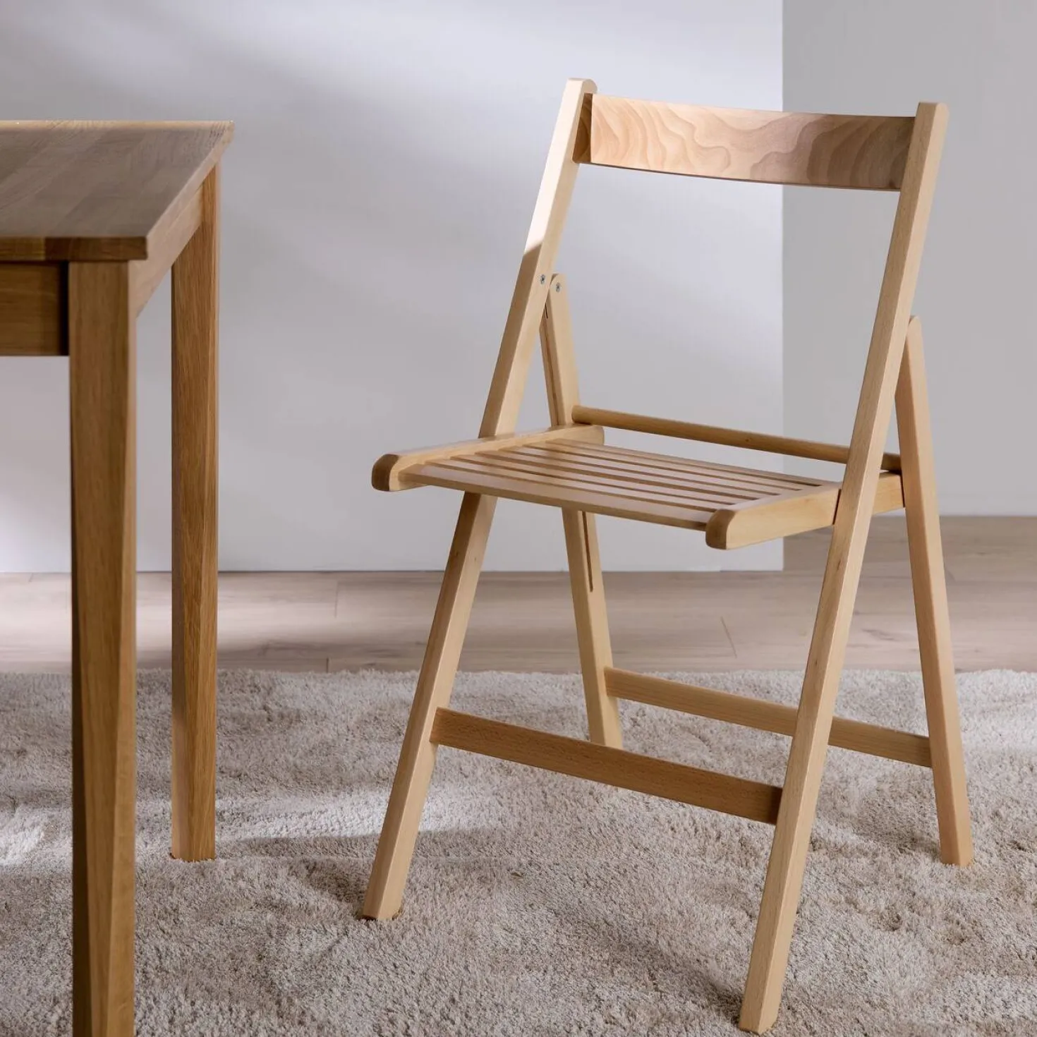 Lot de 2 chaises pliantes bois massif Selena