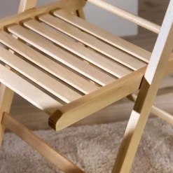 Lot de 2 chaises pliantes bois massif Selena