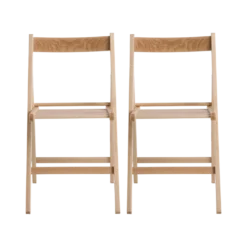 Lot de 2 chaises pliantes bois massif Selena