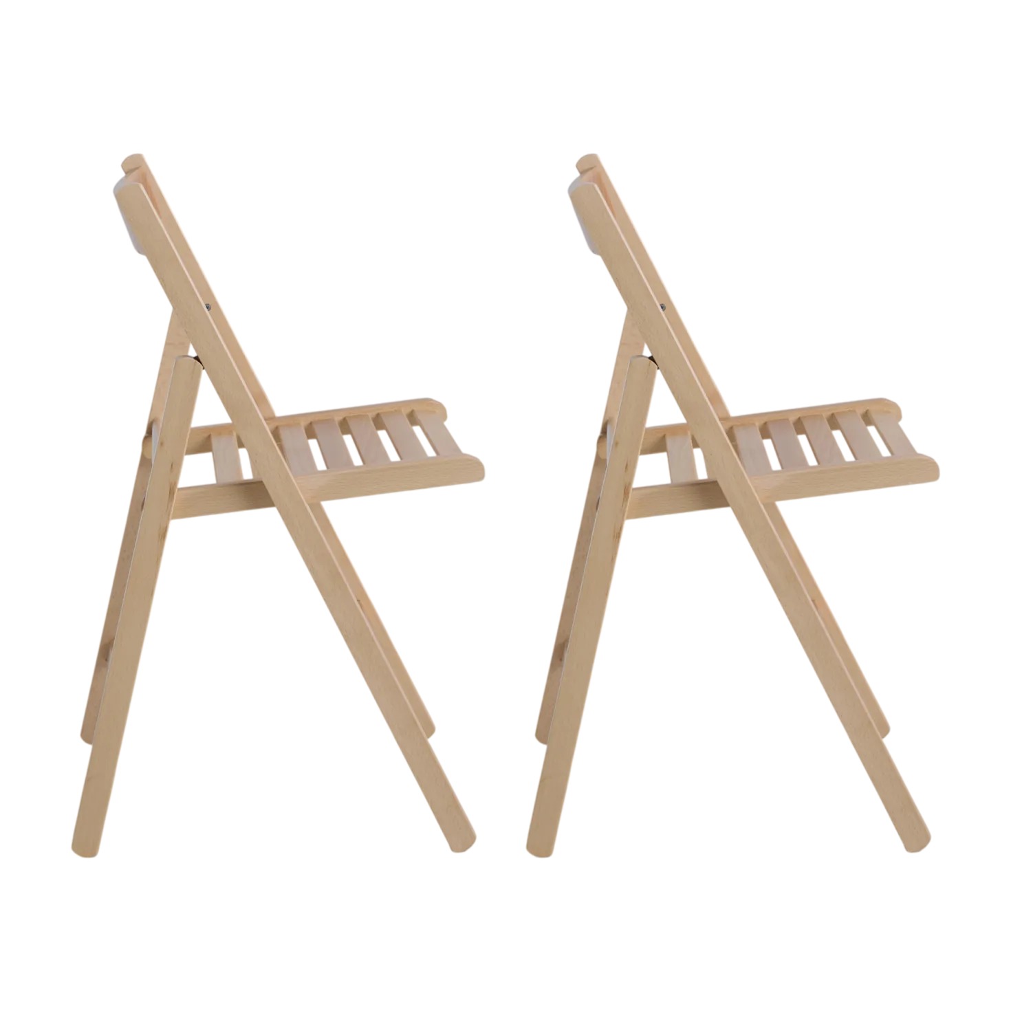 Lot de 2 chaises pliantes bois massif Selena