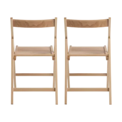 Lot de 2 chaises pliantes bois massif Selena