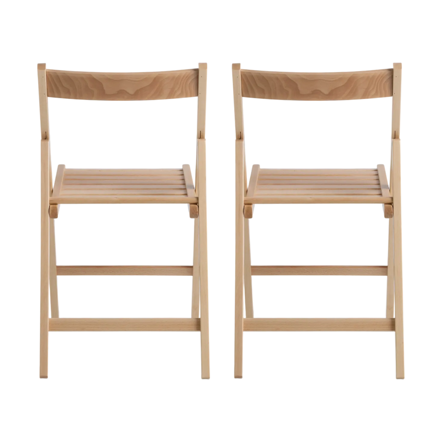 Lot de 2 chaises pliantes bois massif Selena