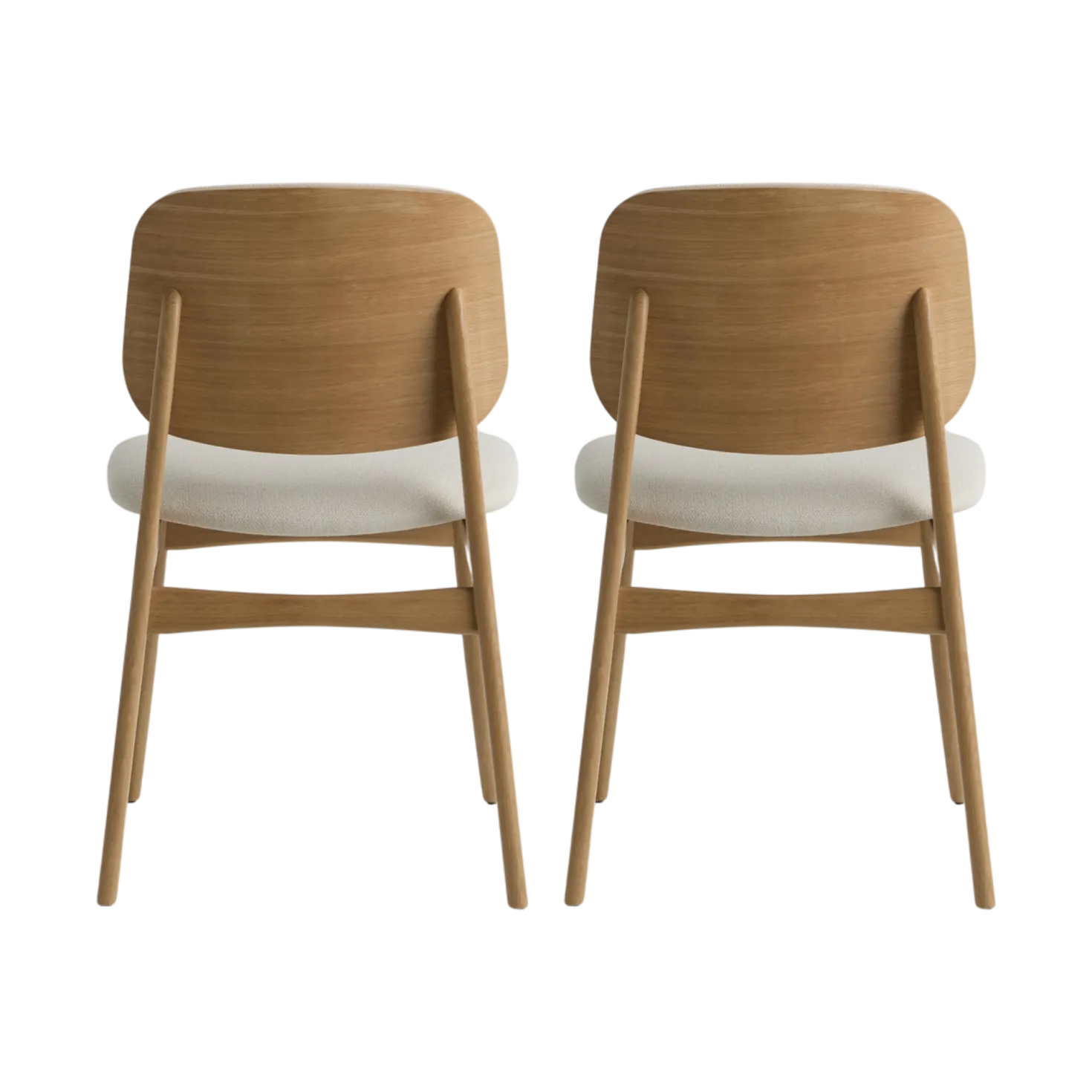 Lot de 2 chaises tissu et structure bois clair Solane