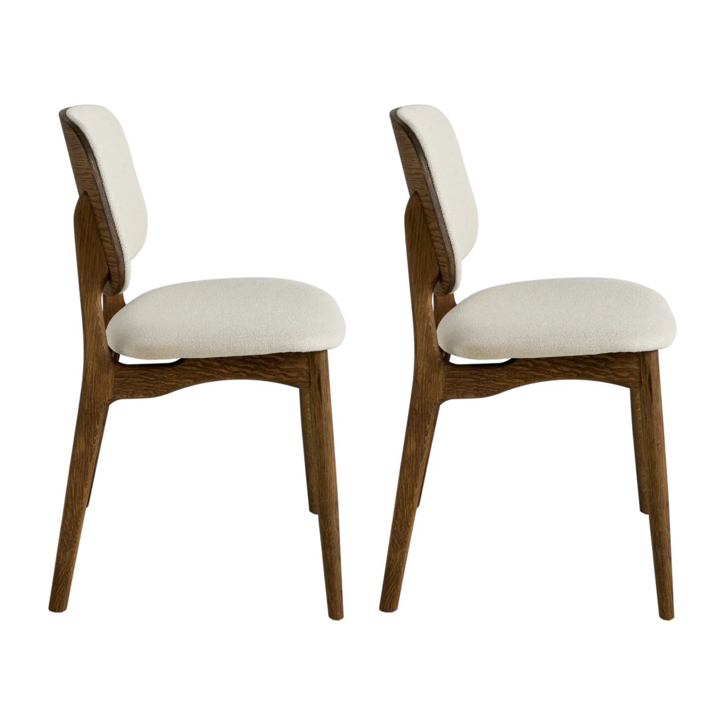Lot de 2 chaises tissu et structure bois foncé Solane