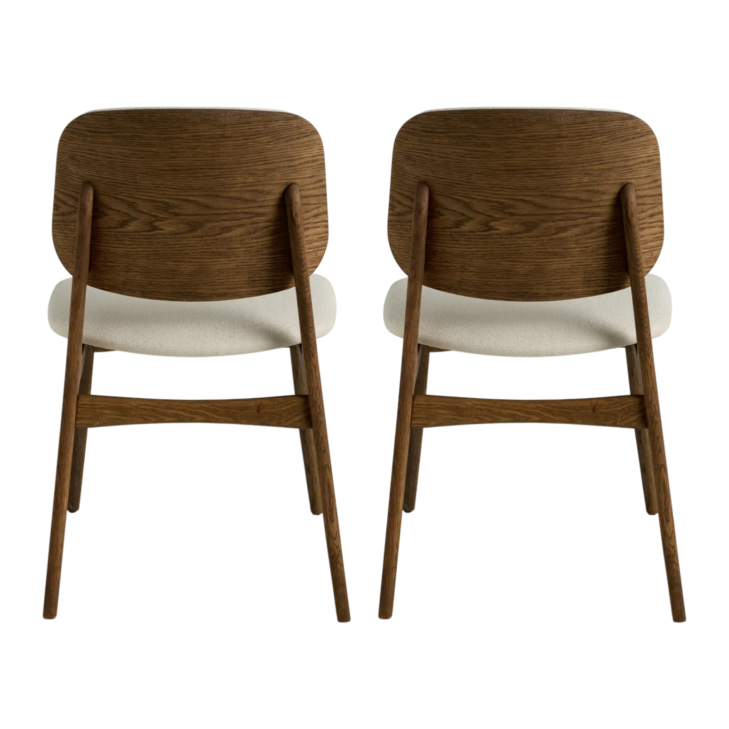Lot de 2 chaises tissu et structure bois foncé Solane