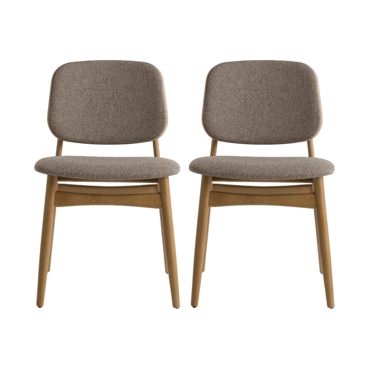 Lot de 2 chaises tissu et structure bois clair Solane