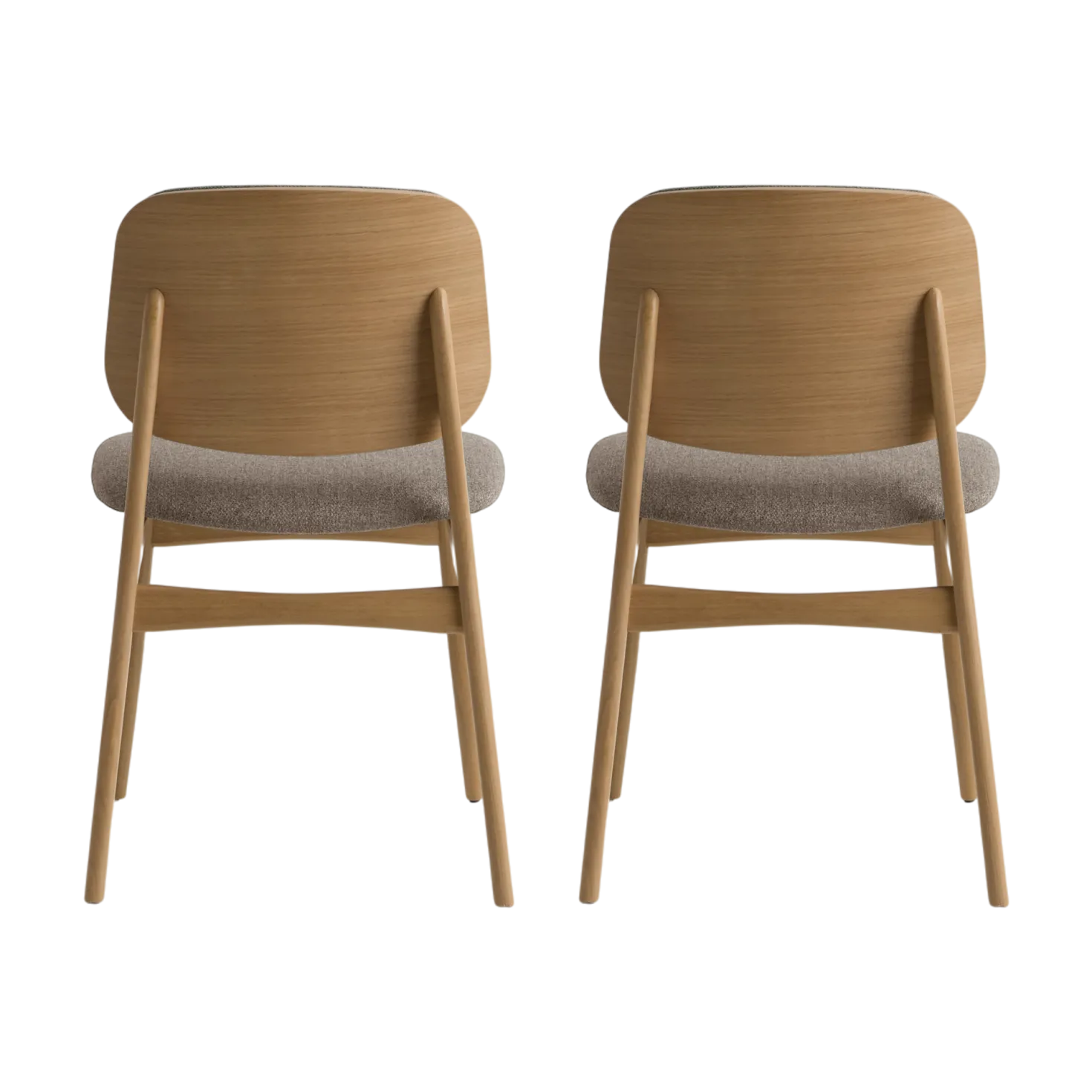 Lot de 2 chaises tissu et structure bois clair Solane