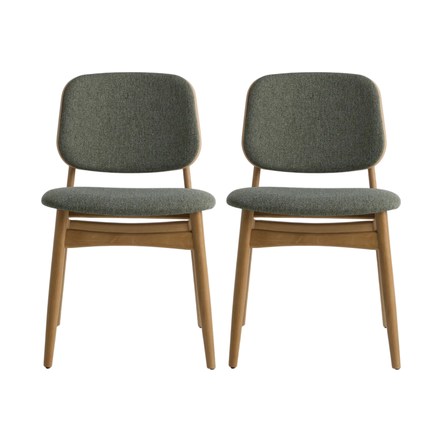 Lot de 2 chaises tissu et structure bois clair Solane