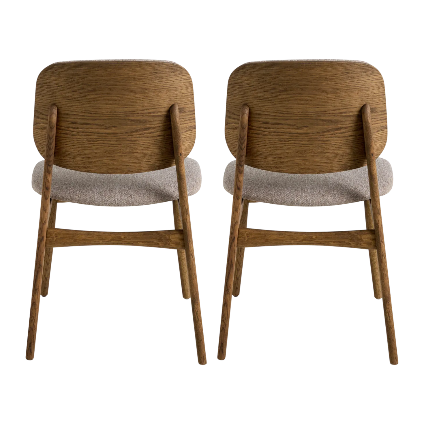 Lot de 2 chaises tissu et structure bois foncé Solane