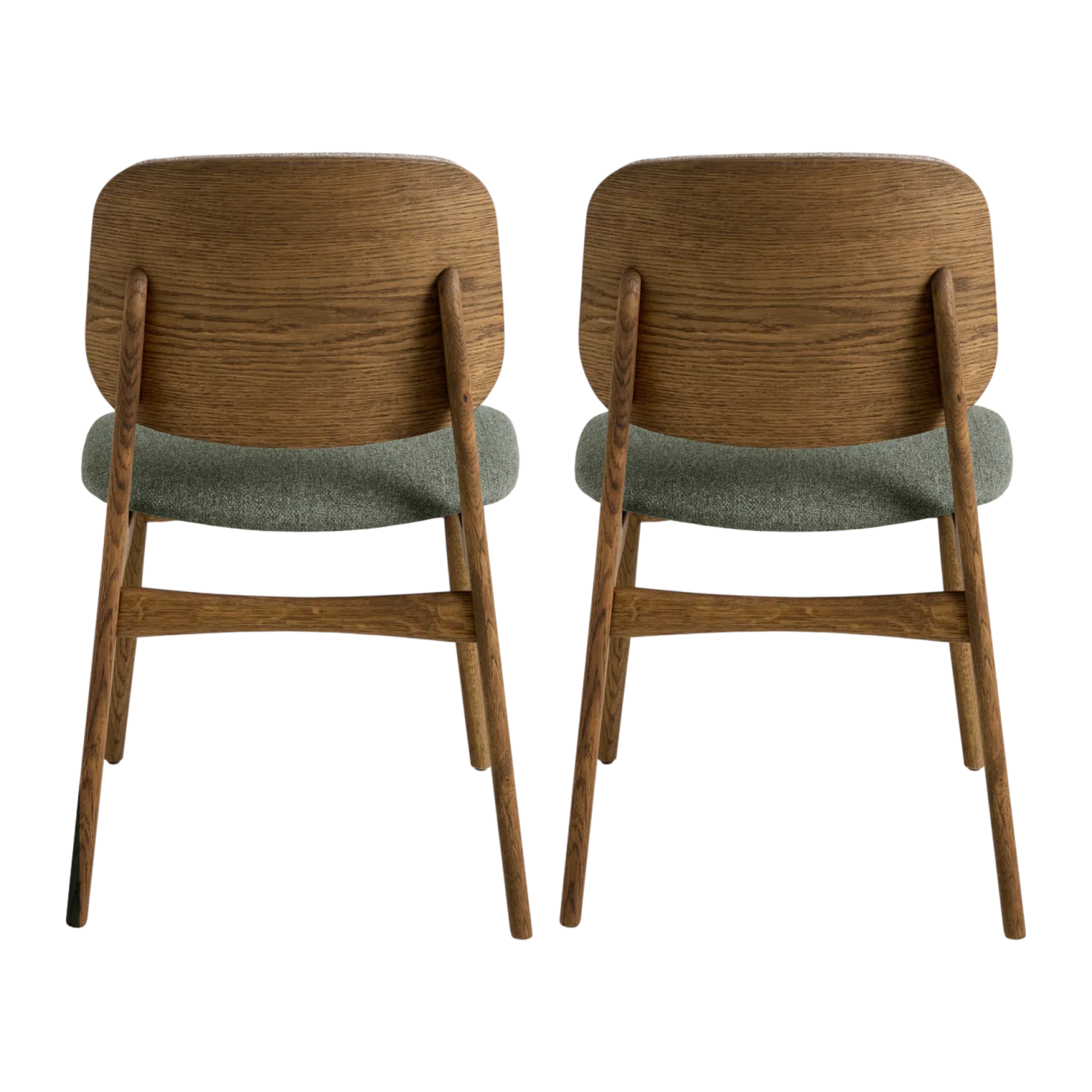 Lot de 2 chaises tissu et structure bois foncé Solane