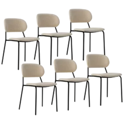 Lot de 6 chaises tissu pieds métal Sofia