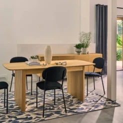 Lot de 2 chaises tissu pieds métal Sana