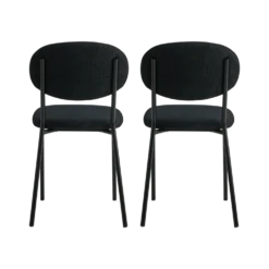 Lot de 2 chaises tissu pieds métal Sana