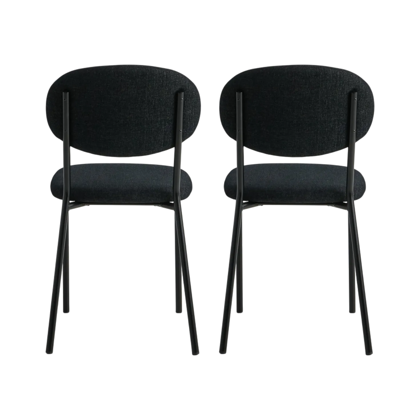 Lot de 2 chaises tissu pieds métal Sana