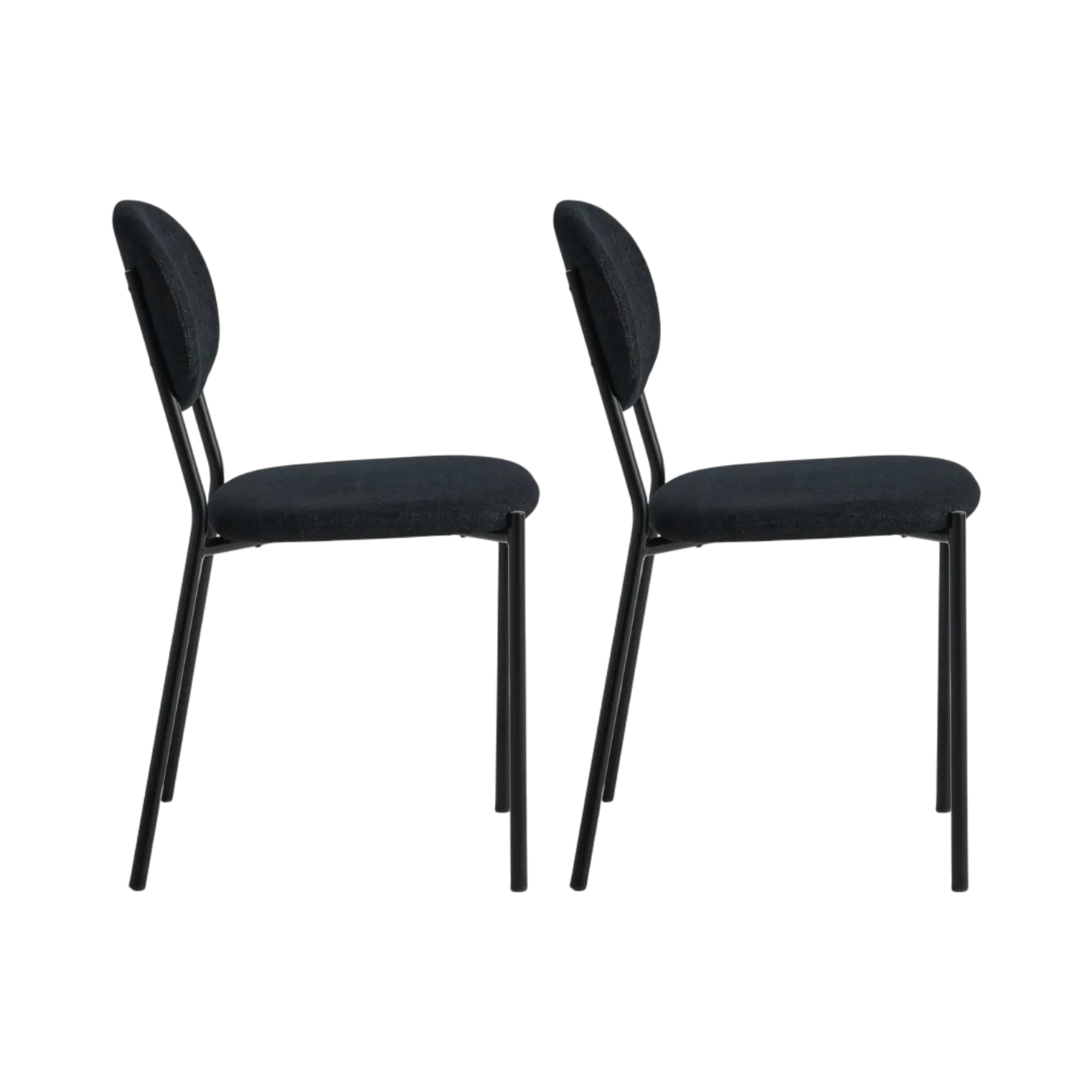Lot de 2 chaises tissu pieds métal Sana