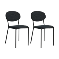 Lot de 2 chaises tissu pieds métal Sana