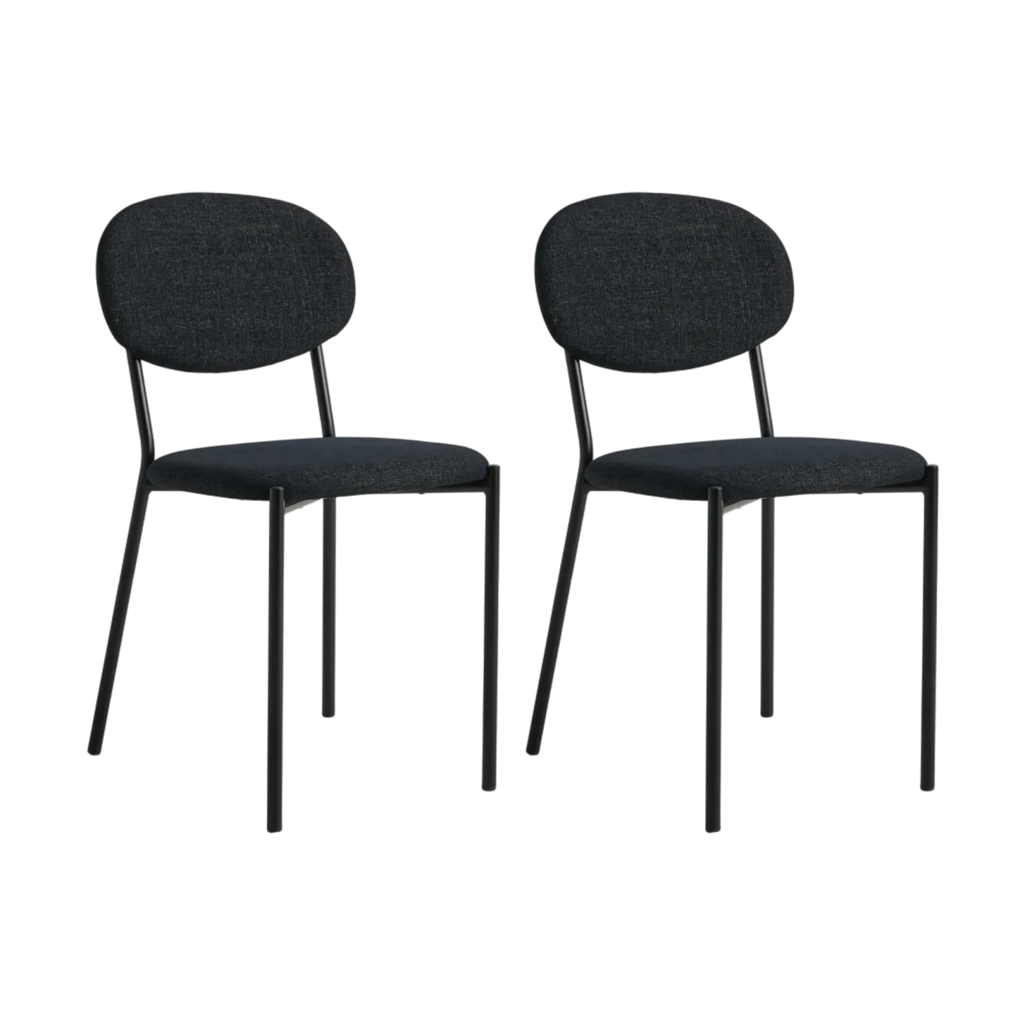 Lot de 2 chaises tissu pieds métal Sana