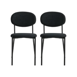 Lot de 2 chaises tissu pieds métal Sana