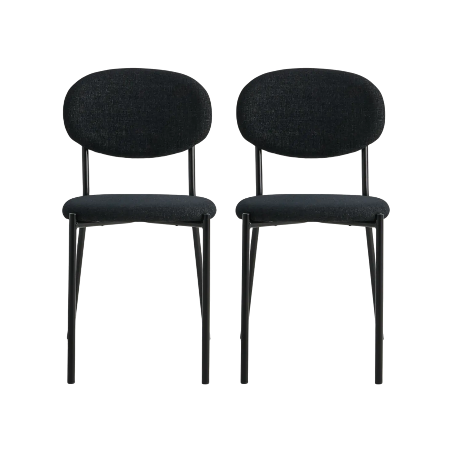 Lot de 2 chaises tissu pieds métal Sana
