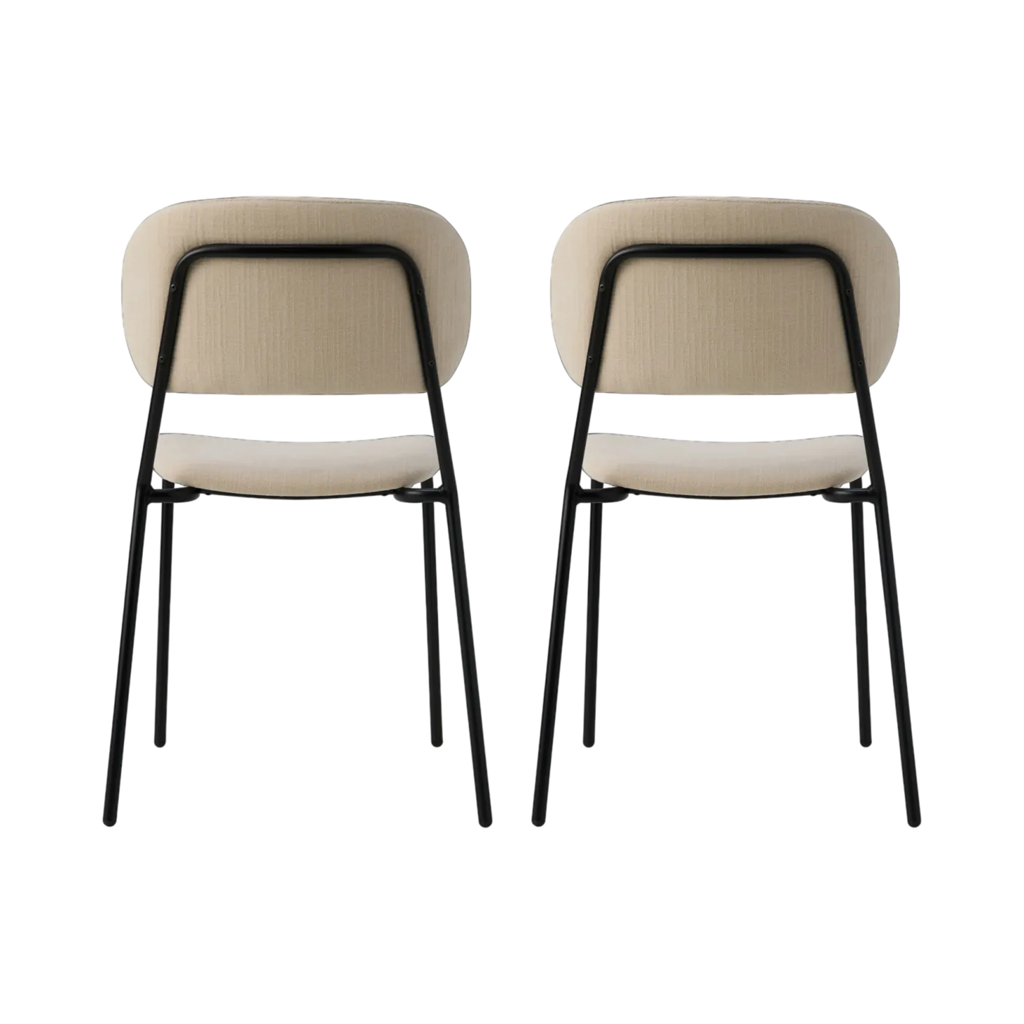 Lot de 2 chaises tissu pieds métal Sofia