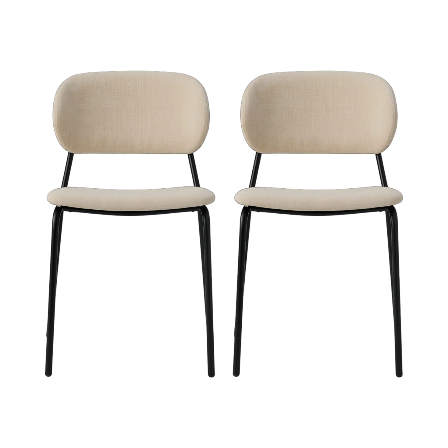 Lot de 2 chaises tissu pieds métal Sofia