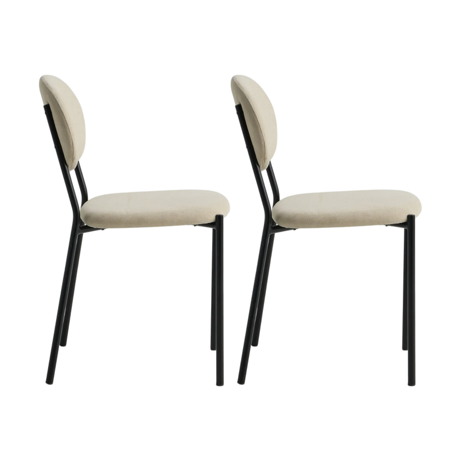 Lot de 2 chaises tissu pieds métal Sana