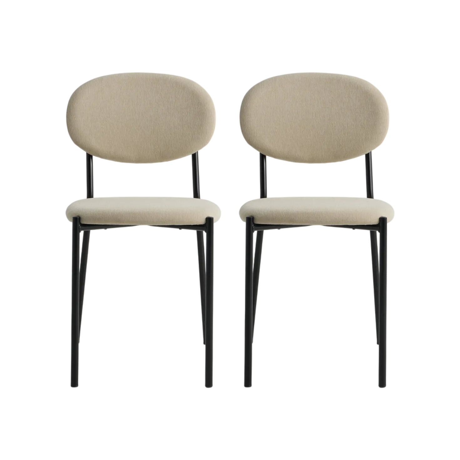 Lot de 2 chaises tissu pieds métal Sana