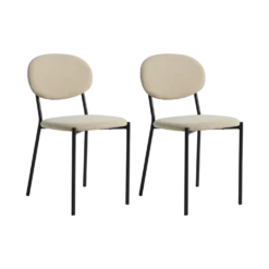 Lot de 2 chaises tissu pieds métal Sana