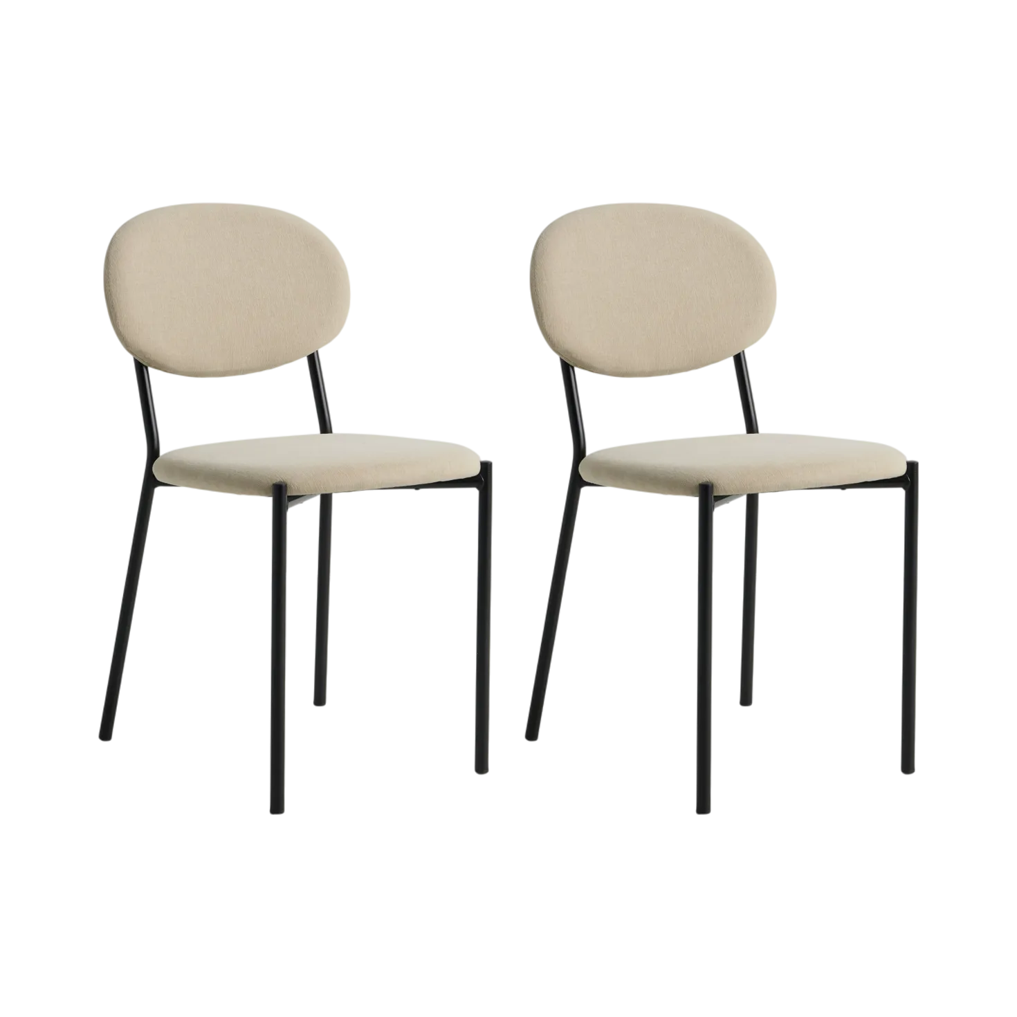 Lot de 2 chaises tissu pieds métal Sana