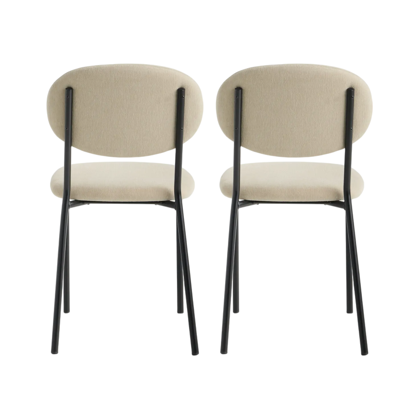 Lot de 2 chaises tissu pieds métal Sana